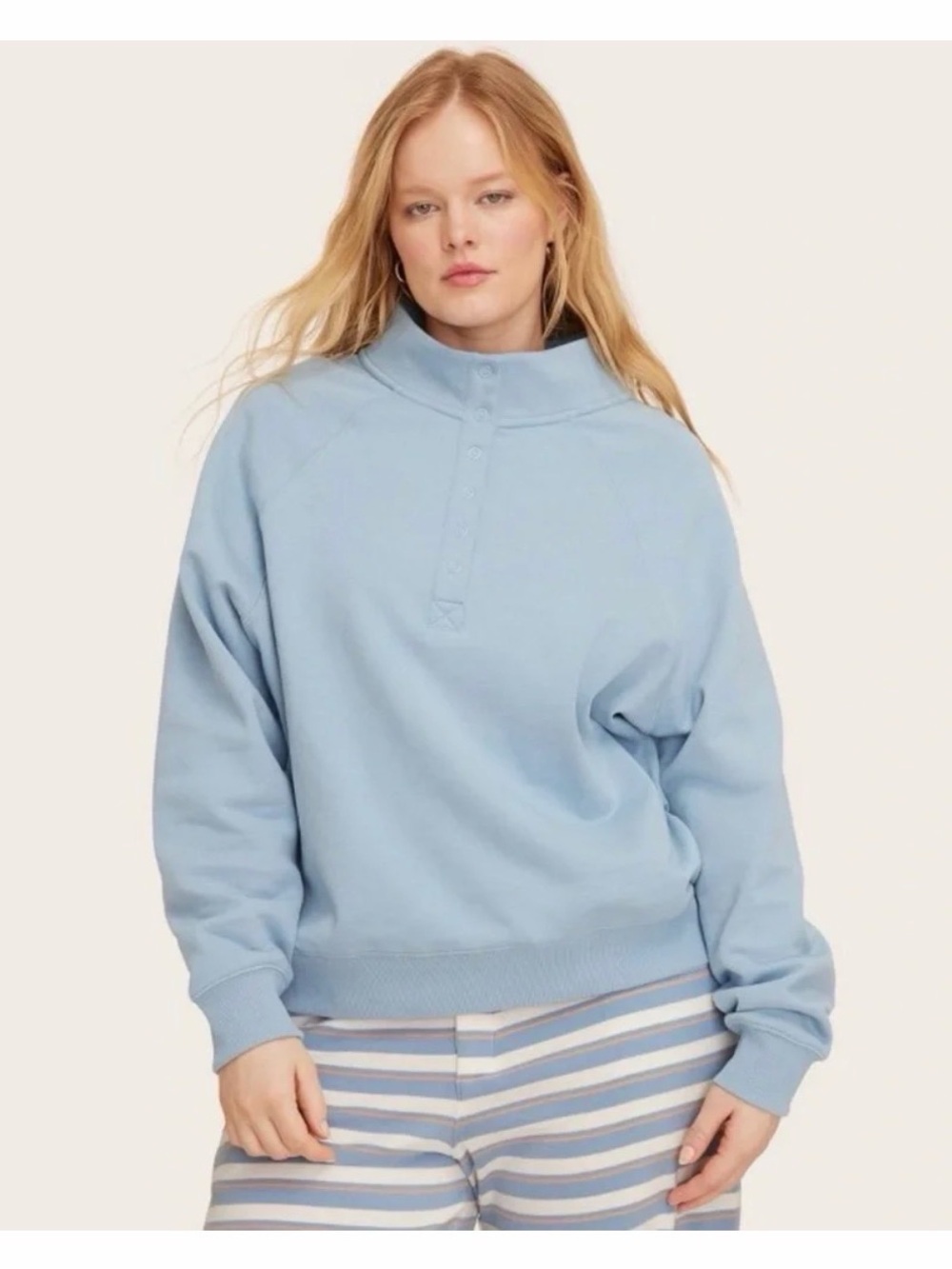 Brand new! L/XL Parke Light Blue Mockneck Pullover Sweatshirt. NWT never worn